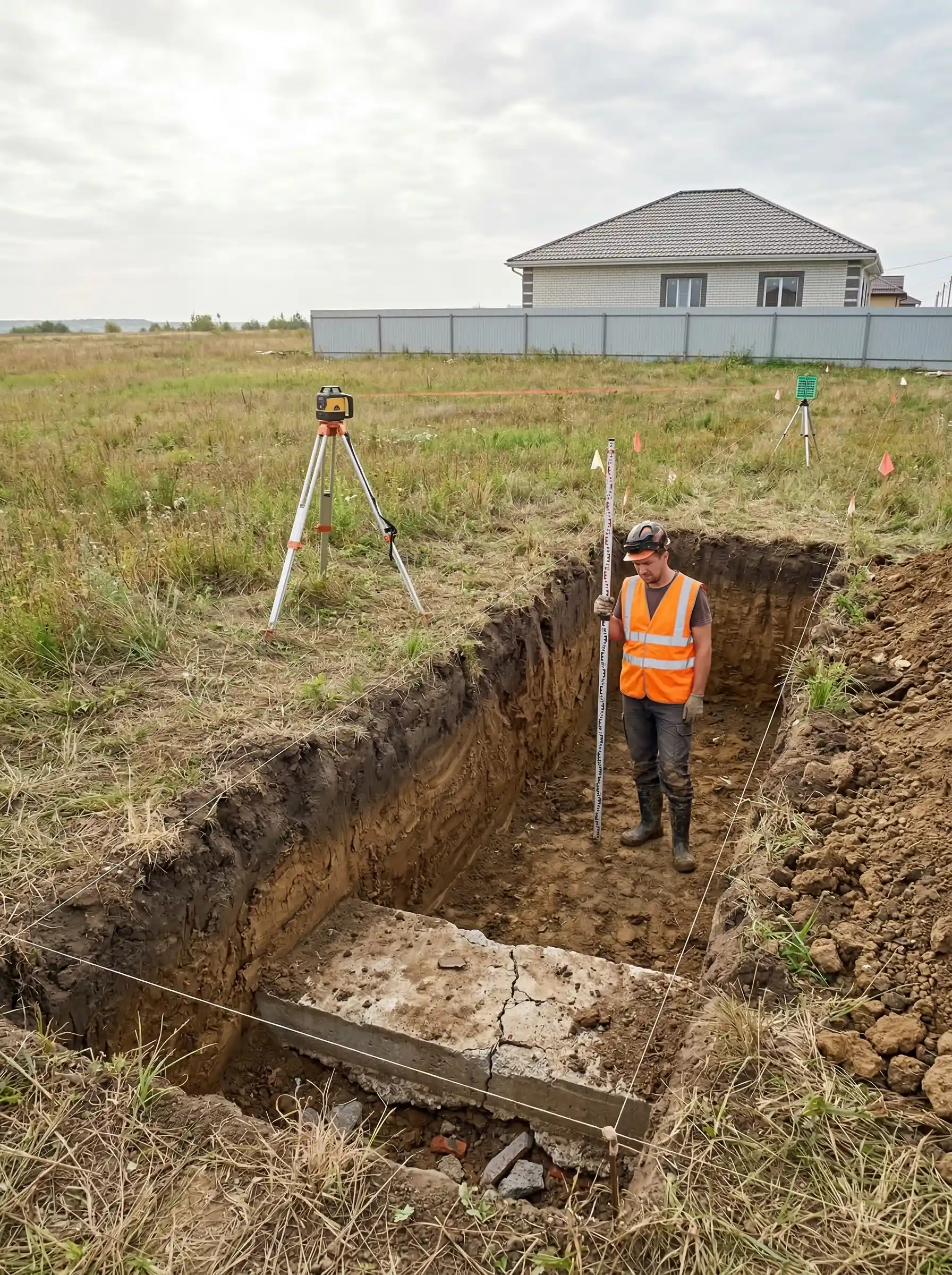 Схема движения поверхностных вод и луж на неровном участке