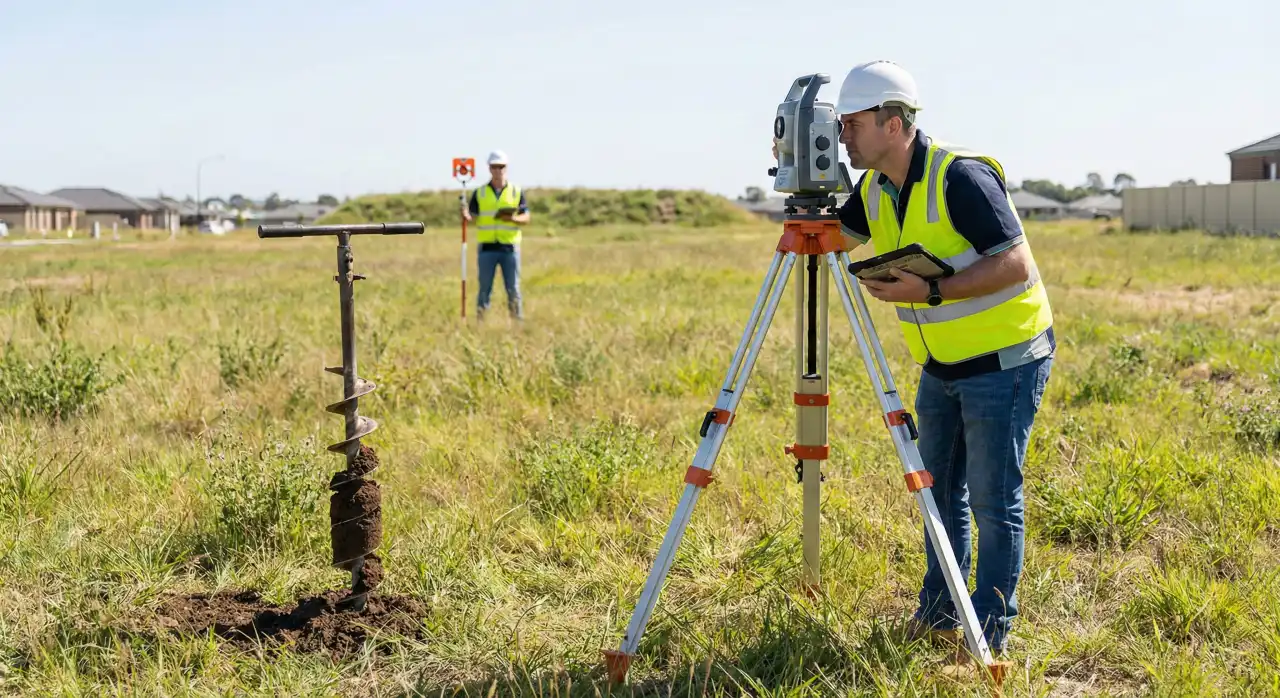 Топографическая съемка и анализ грунта для ландшафтного дизайна